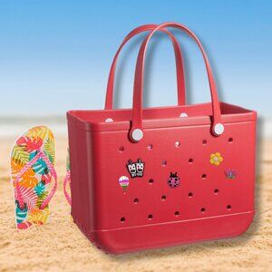 Extra Large Red Eva Tote Bag Beach Travel Spacious Handbag NWT